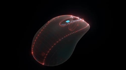 Futuristic Hologram Computer Mouse 3D Digital Animation