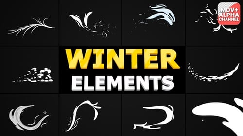 Hand-Drawn Animation Elements: Liquid, Shapes, and Winter Effects