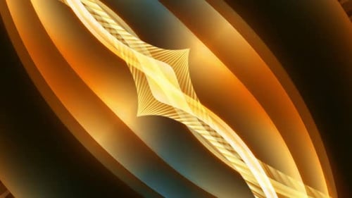 Abstract Golden Fluid Lines Motion Background