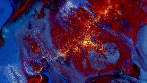 Creative Ebru Background with Abstract Acrylic Color Painted Waves