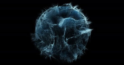 Dynamic Abstract Blue Energy Particle Sphere Loop