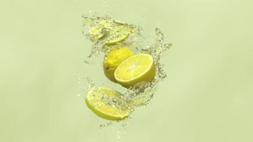 Refreshing Lemons with a Water Splash
