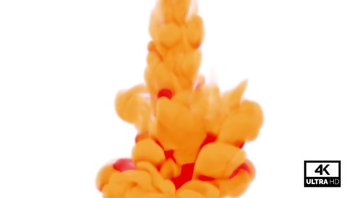 Fumée orange tombant et se propageant
