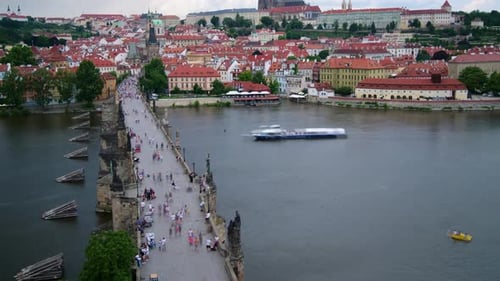 Time lapse of the famous Charles Bridge (Karluv most) in Prague, Czech Republic