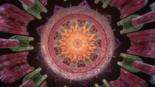 New Age Mandala 3D Loop Seamless Vj Trippy Color Digital Energy Audiovisual