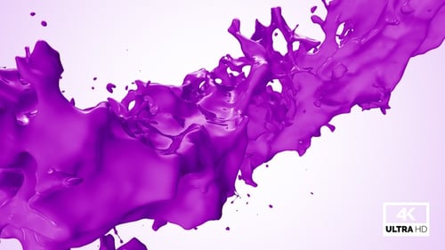 Vibrant Purple Fluid Splash Element with Alpha Channel
