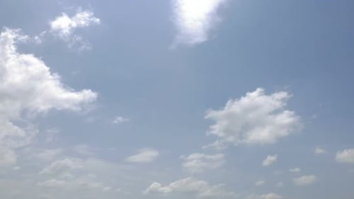 Time lapse of white cloud moving pass around sky background
