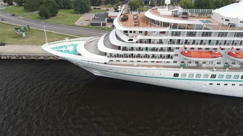 Cruise ship aerial view