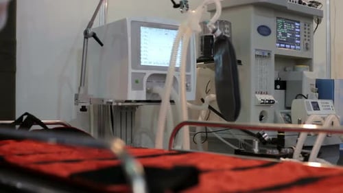 Medical Equipment Displayed in Hospital Room Setting