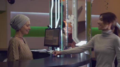 Reception Clerk Greeting Client