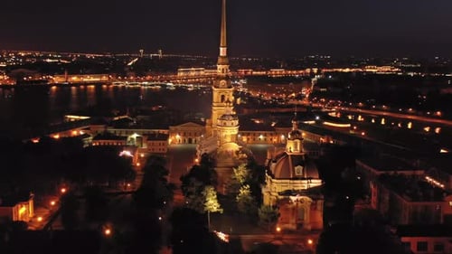Aerial View of Peter and Paul Fortress in Russia