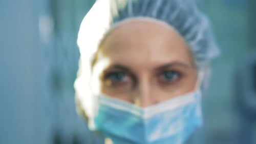 Extra Close-up of the Surgeon's Eye.