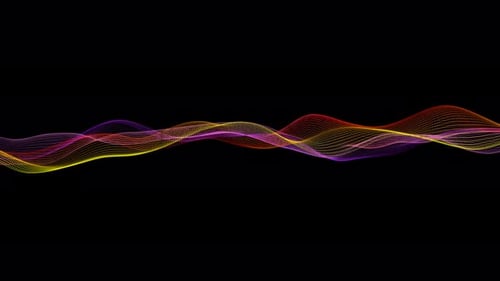 Purple Pink Red Yellow Digital Particle Wave
