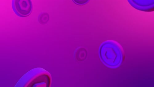 Chainlink Cryptocurrency Falling Coins Background Loop