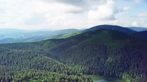 Mountain Peaks and Morning Sky with Smooth Moving Clouds