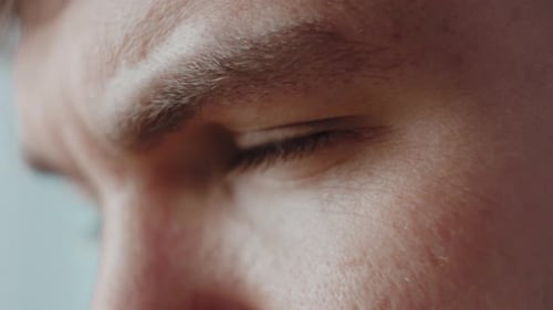 Man Talking in Extreme Close Up
