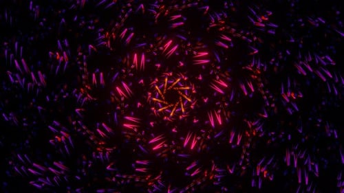 Psychedelische Kaleidoskop-Muster Animation Geometrischer bunter Hintergrund