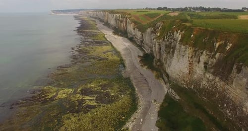 White cliffs at Etretat, Normandy, France.