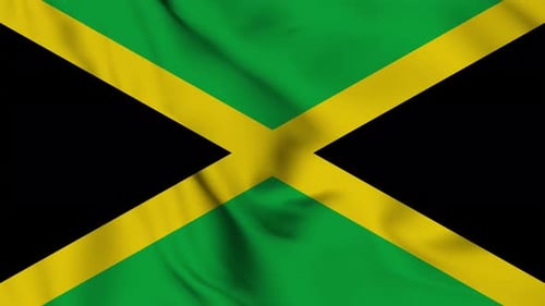 Waving Jamaican Flag Seamless Loop Animation