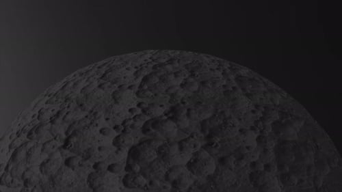 Realistischer Mond rotiert sich im schwarzen Himmel