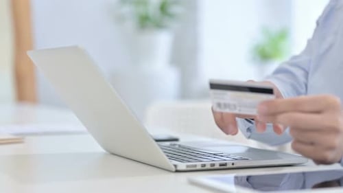 Online Shopping on Laptop, Using Credit Card
