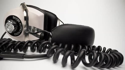 Vintage White Headphones Macro