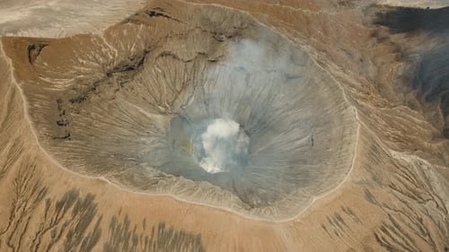 Active Volcano with a Crater