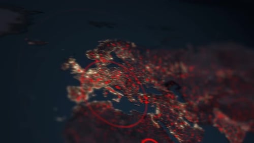 Global Network Data Spread Animation on World Map