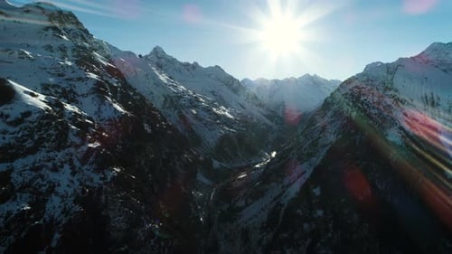 Alpine Mountains And Valley Landscape