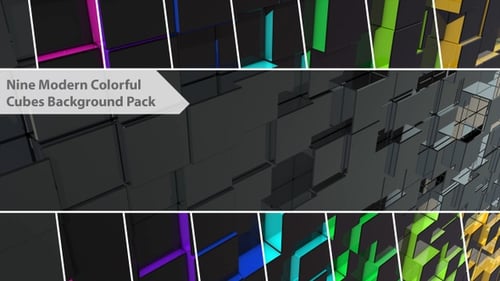 Nine Modern Colorful Cubes Background Pack