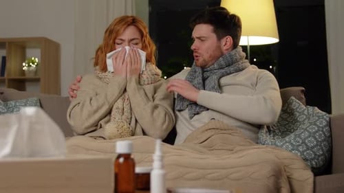 Ill Couple Recovering with Comfort at Home