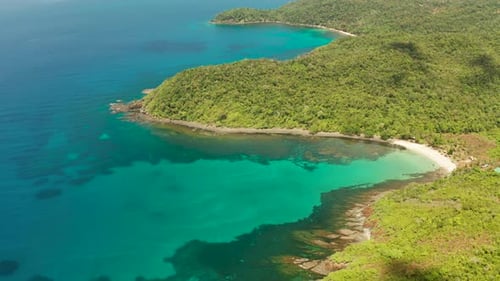 Tropical Island with Blue Lagoon