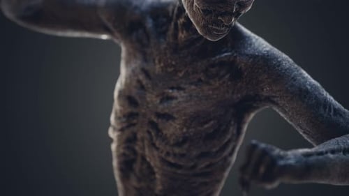 Animated Textured Undead Creature Rotating on Dark Background