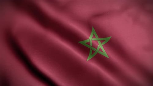 Realistic Waving Flag of Morocco