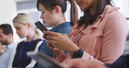 Business people attending to a meeting in conference room