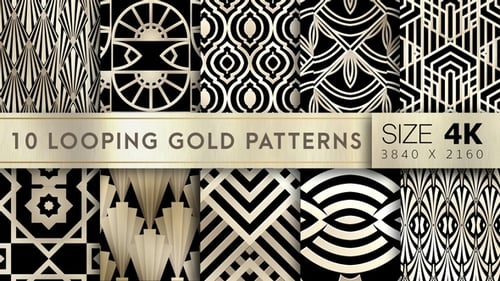 Elegant Decorative Gold Geometric Looping Patterns