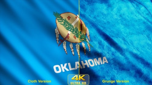 Realistic Waving Oklahoma State Flag Animation