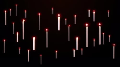 Floating Flickering Candles Dark Background Loop