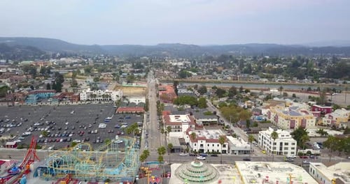 Aerial View of the Santa Cruz Town in California near Monterey