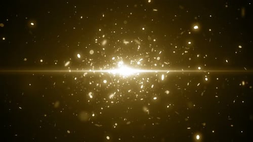 Golden Sparkle Particles Light Ray Celebration Background