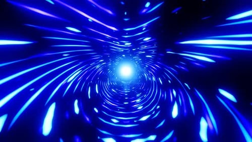 Futuristic Blue Light Speed Tunnel Hyperspace Animation