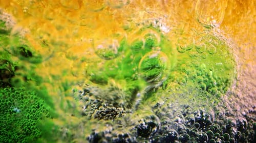 Bubbles In Oil And Water With Ink 14