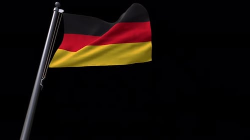 Seamless Loop of a Realistic German Flag Waving