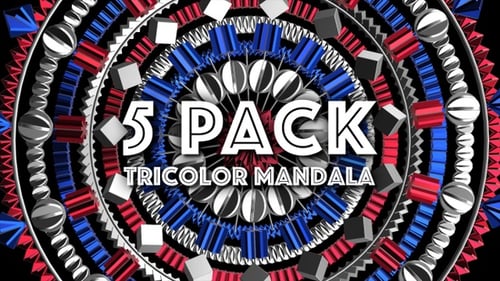 Tricolor Geometric Mandala Loop Background Animation