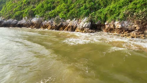 4K aerial drone view of beautiful sea waves, Flight over sea.