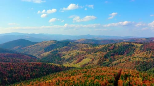 Aerial Drone Video Flying Over Carpathians Mountains, Ukraine, Europe