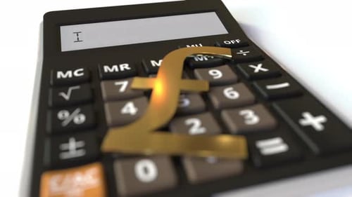 Calculator Typing INVEST with Golden Pound Symbol