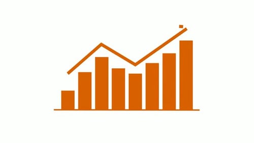 Animated Flat Design Bar Chart and Line Graph