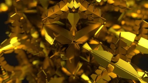 Abstract Golden Geometric Shapes Loop Background