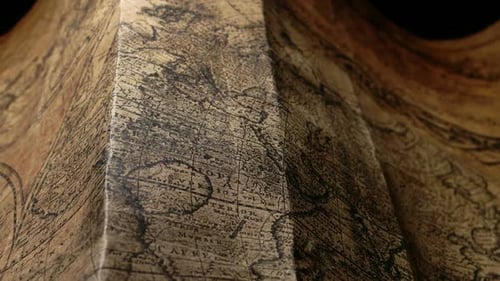 Extreme Close Up of Old Map Paper